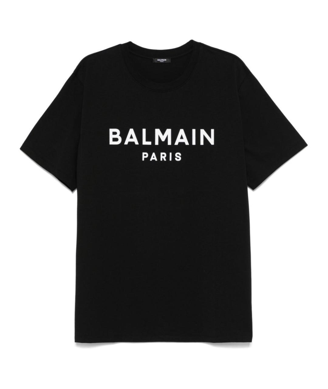 BALMAIN Черная хлопковая футболка, фото 1