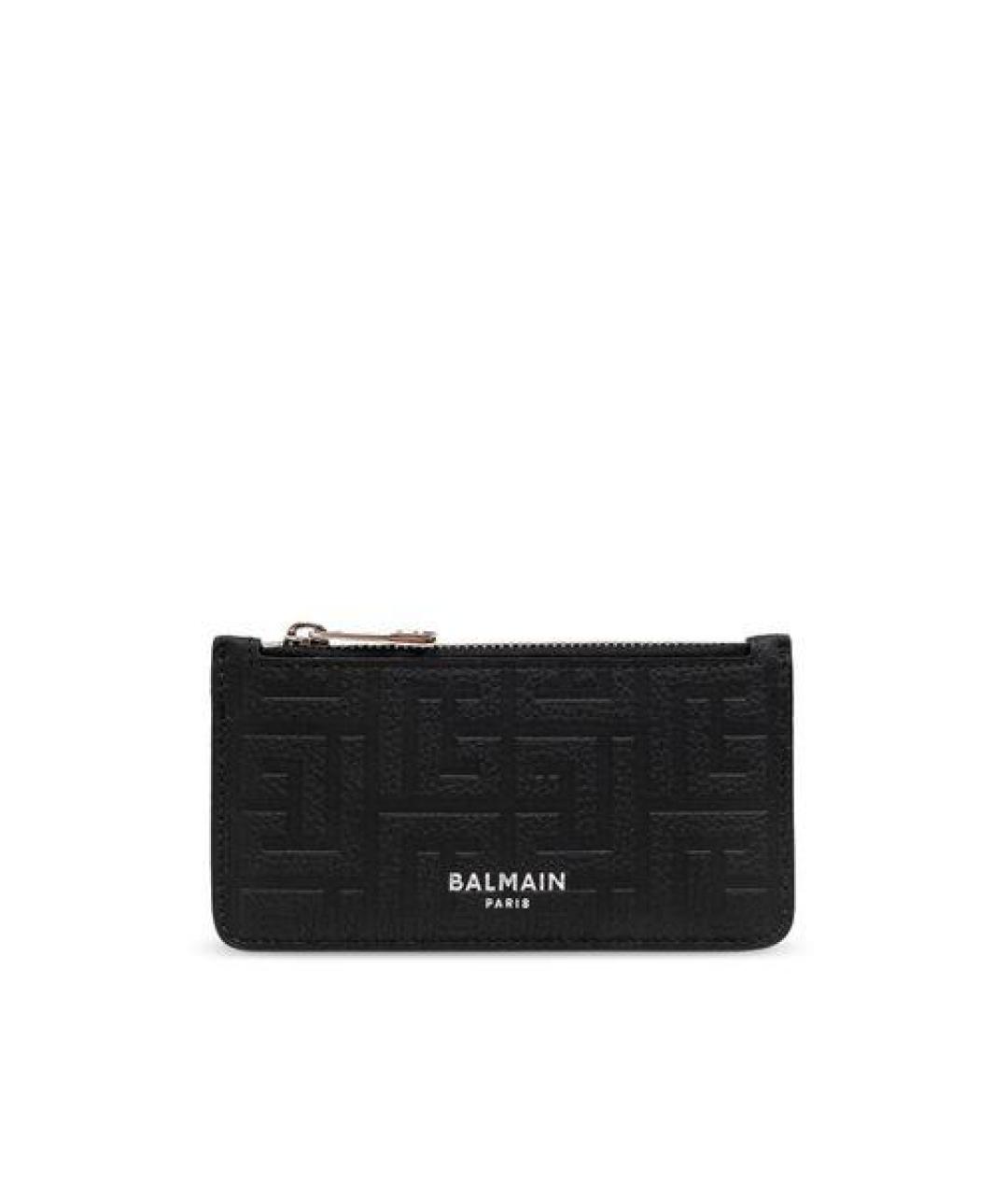 BALMAIN Черный кожаный кошелек, фото 1