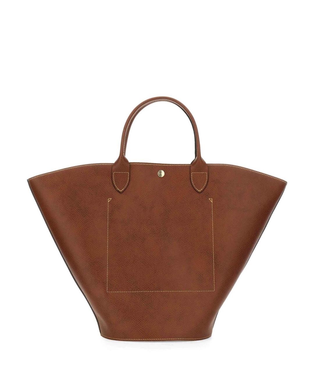 LONGCHAMP Коричневая кожаная сумка тоут, фото 4