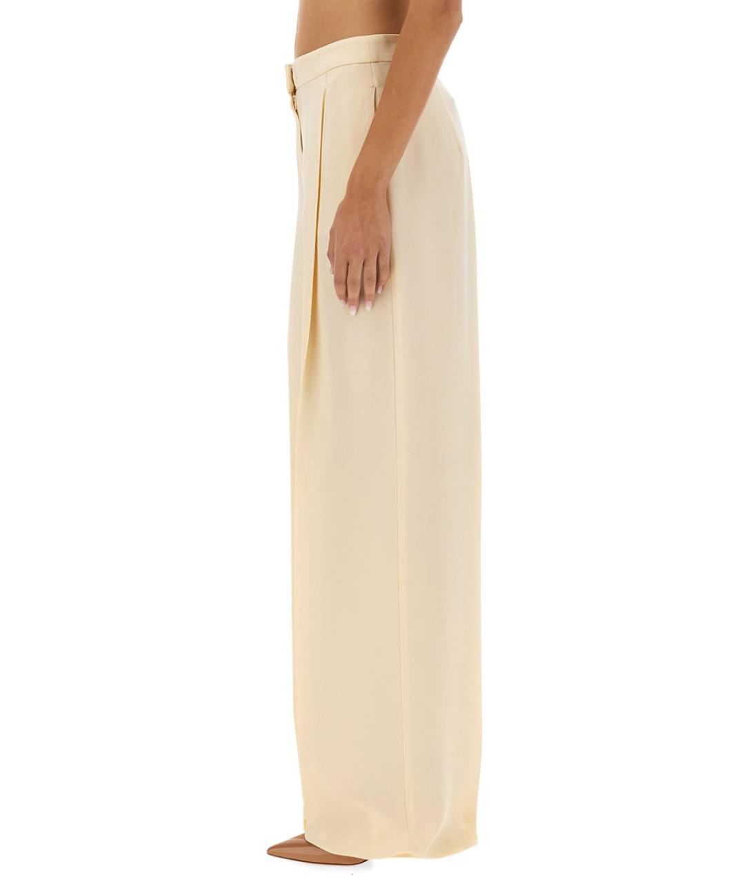 MAX MARA Белые шелковые прямые брюки, фото 4