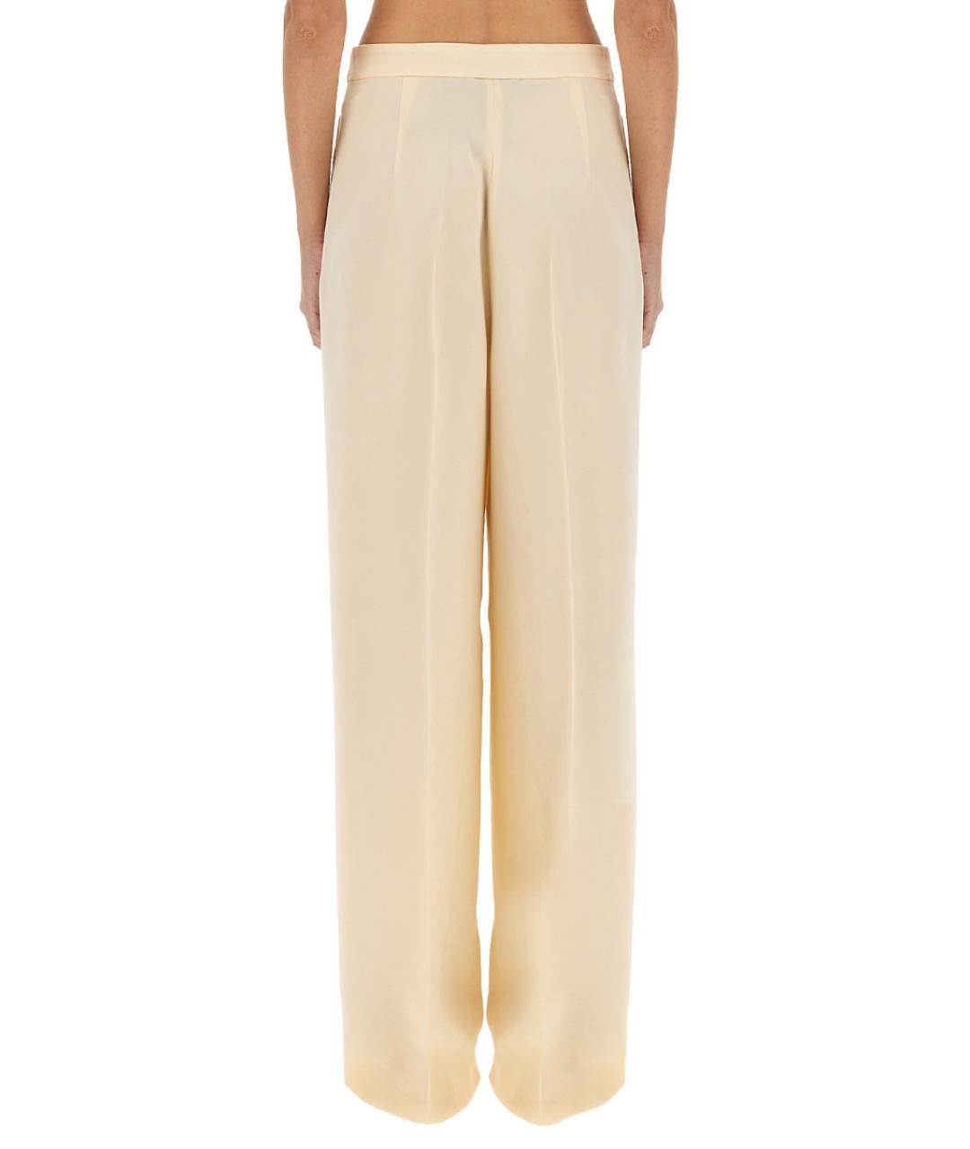 MAX MARA Белые шелковые прямые брюки, фото 3