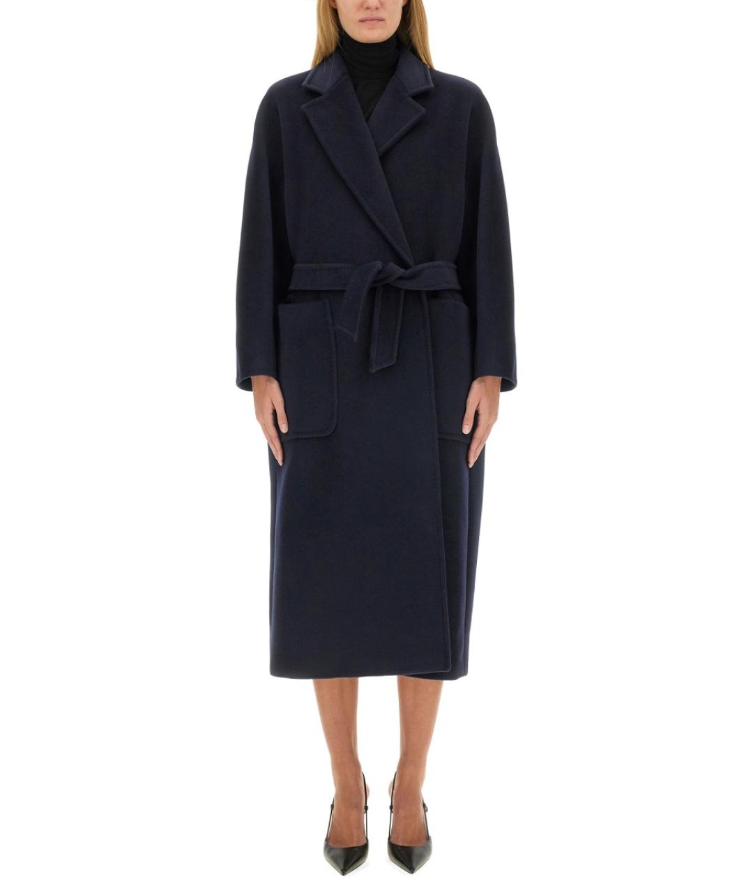 MAX MARA Синее шерстяное пальто, фото 2