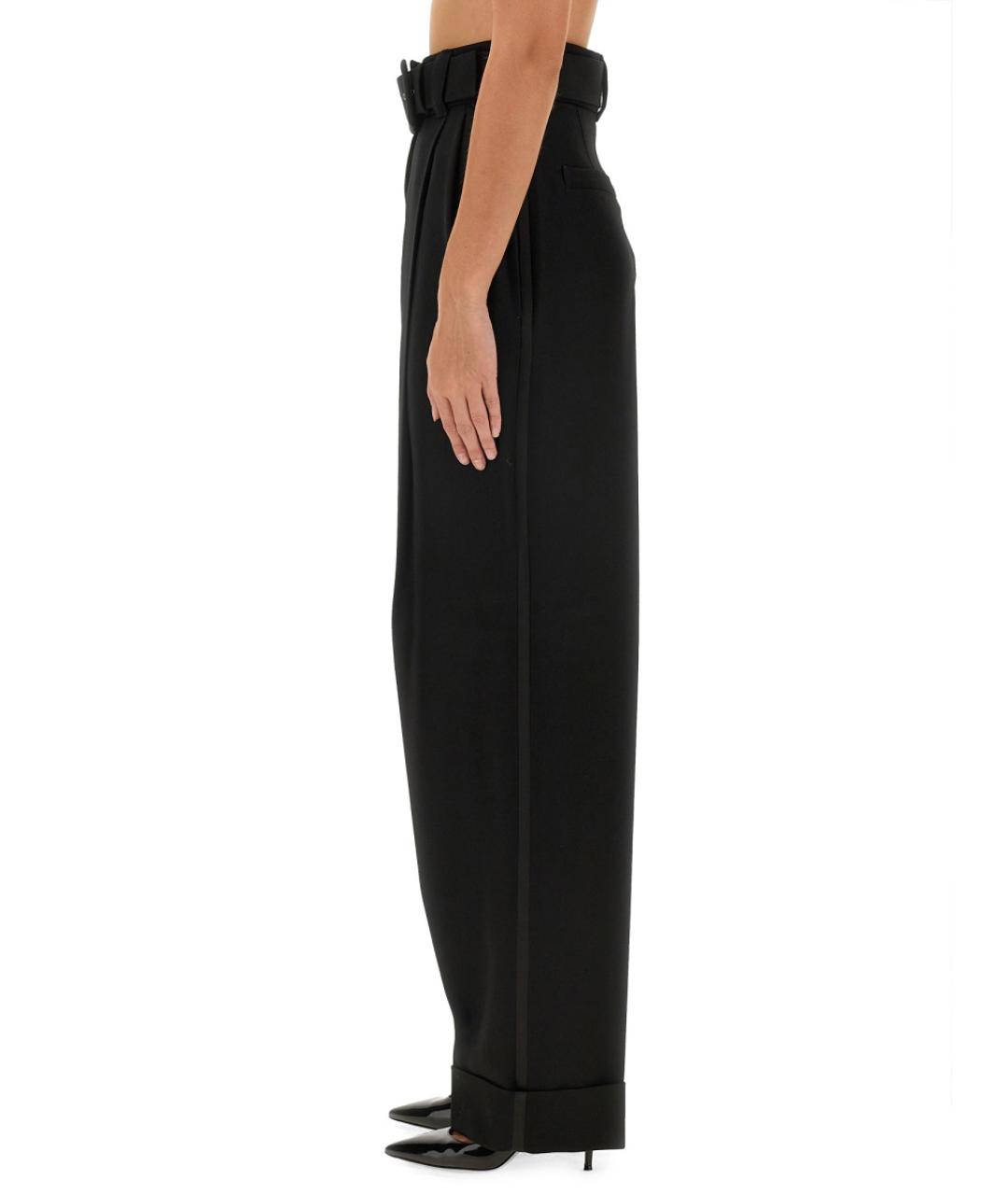 MAX MARA Черные шерстяные прямые брюки, фото 4