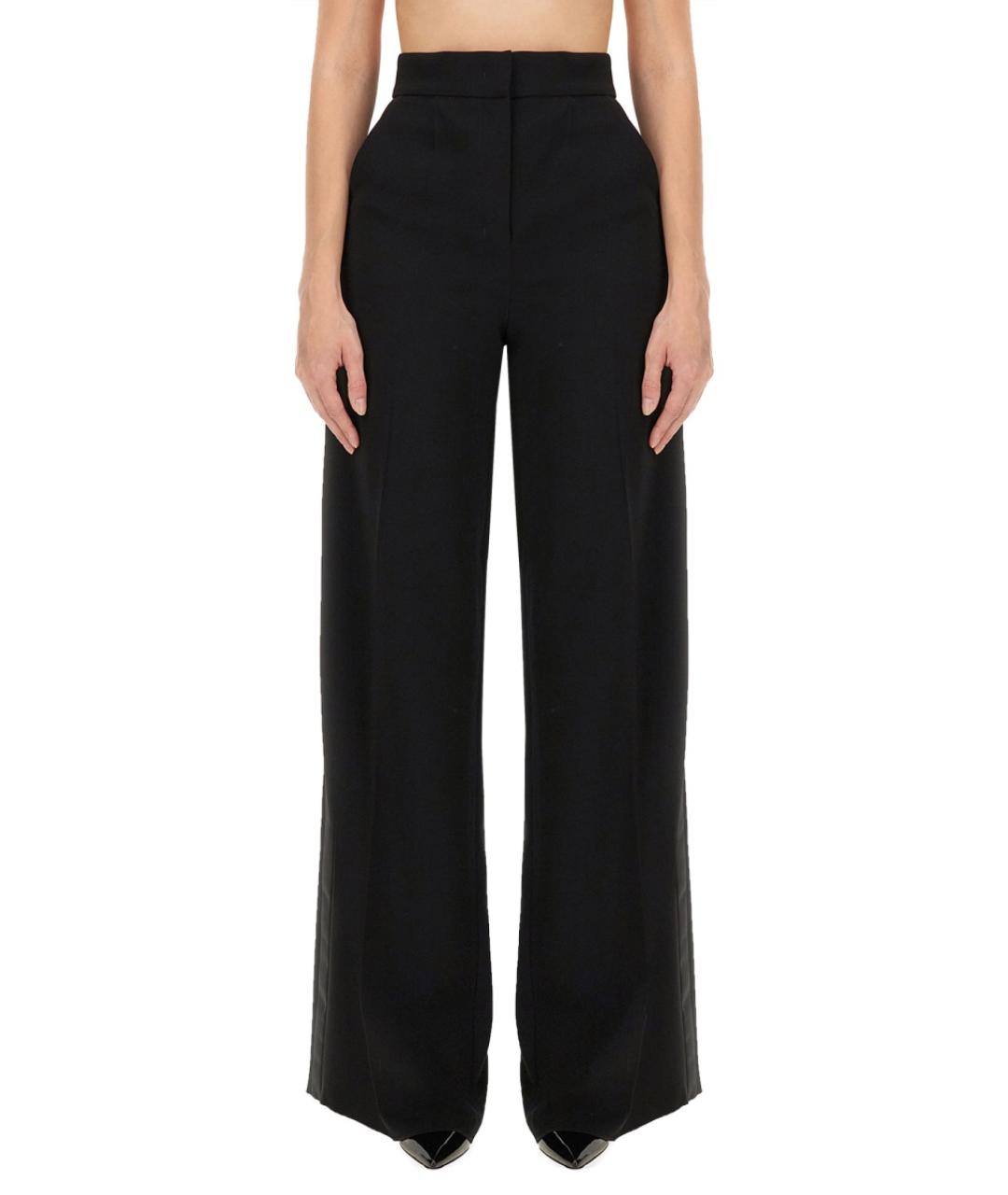 MAX MARA Черные ацетатные брюки широкие, фото 1