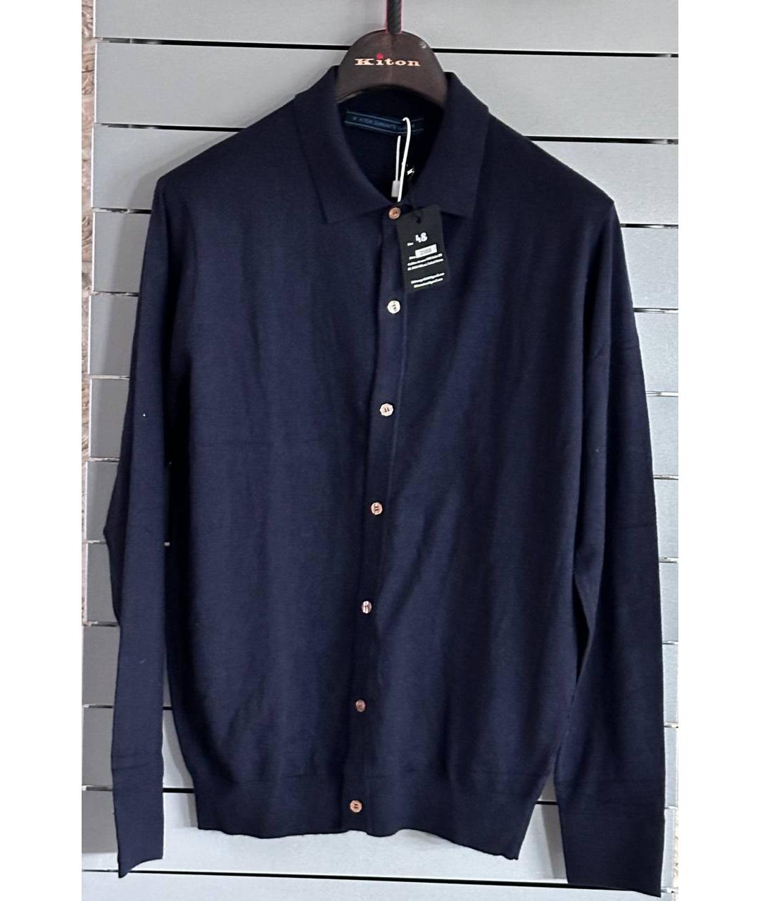 KITON Темно-синий кашемировый кардиган, фото 7