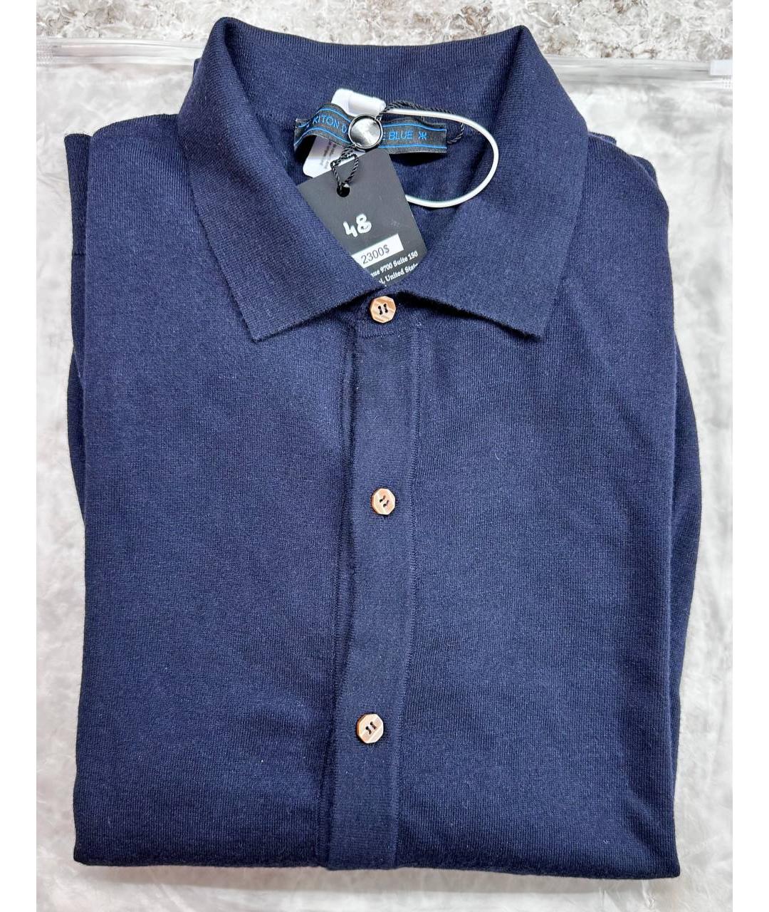 KITON Темно-синий кашемировый кардиган, фото 2