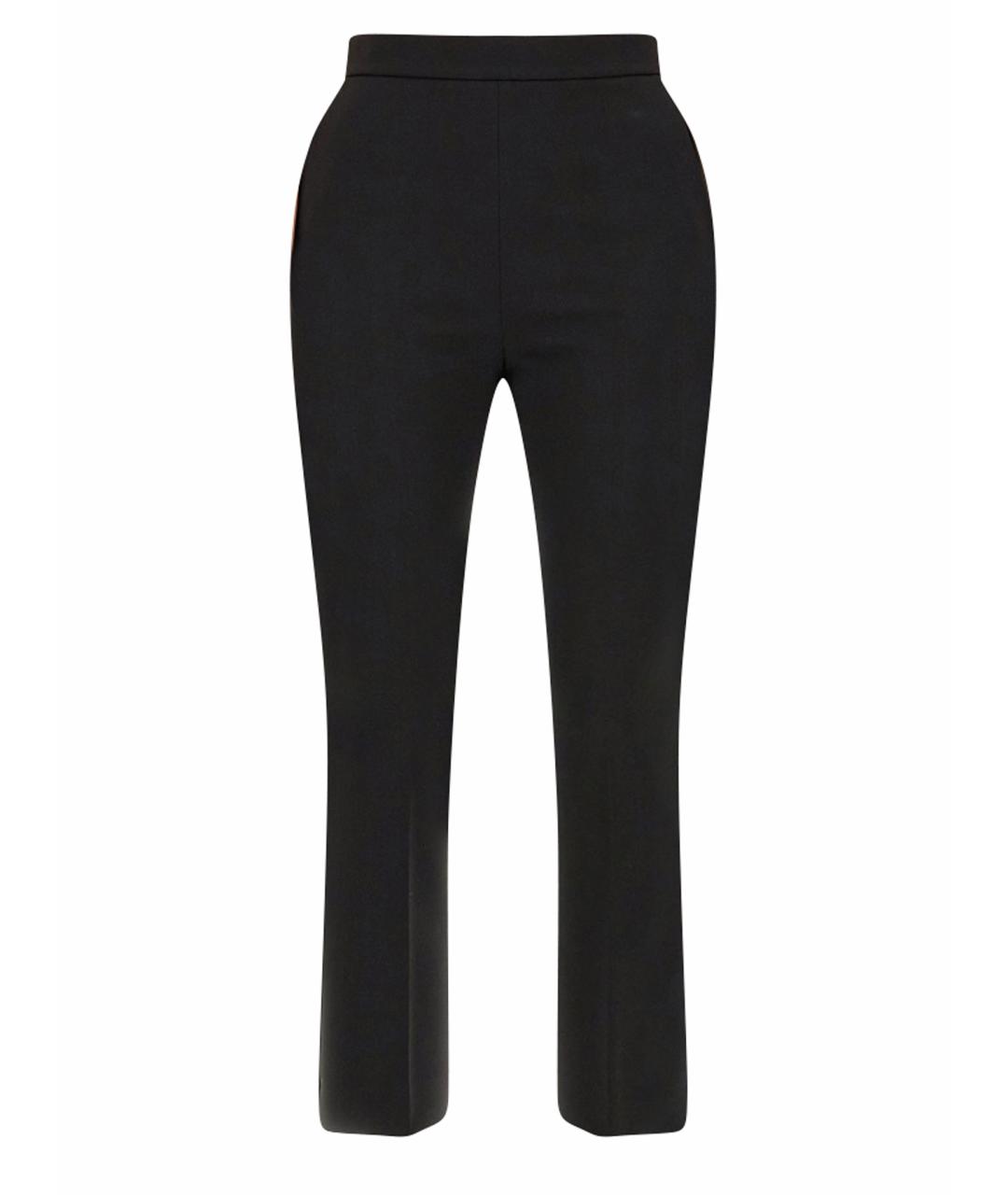 MAX MARA Черные полиэстеровые прямые брюки, фото 1
