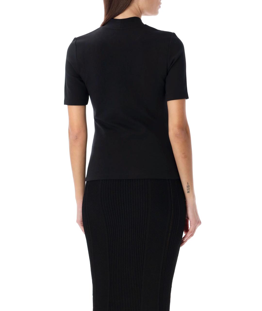 BALMAIN Черная хлопковая футболка, фото 2