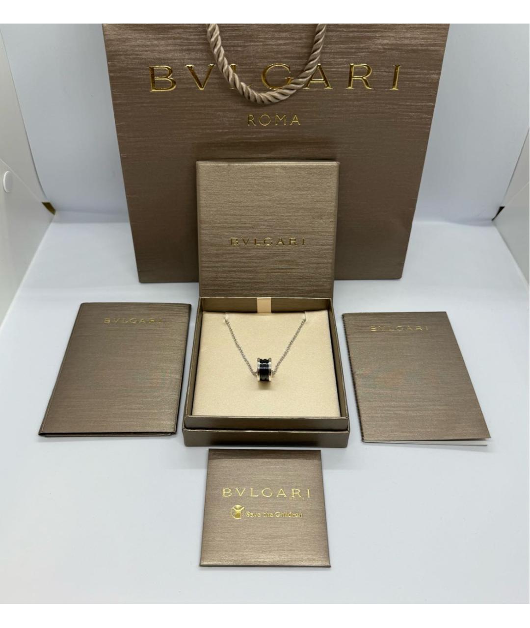 BVLGARI Черная серебряная подвеска, фото 2