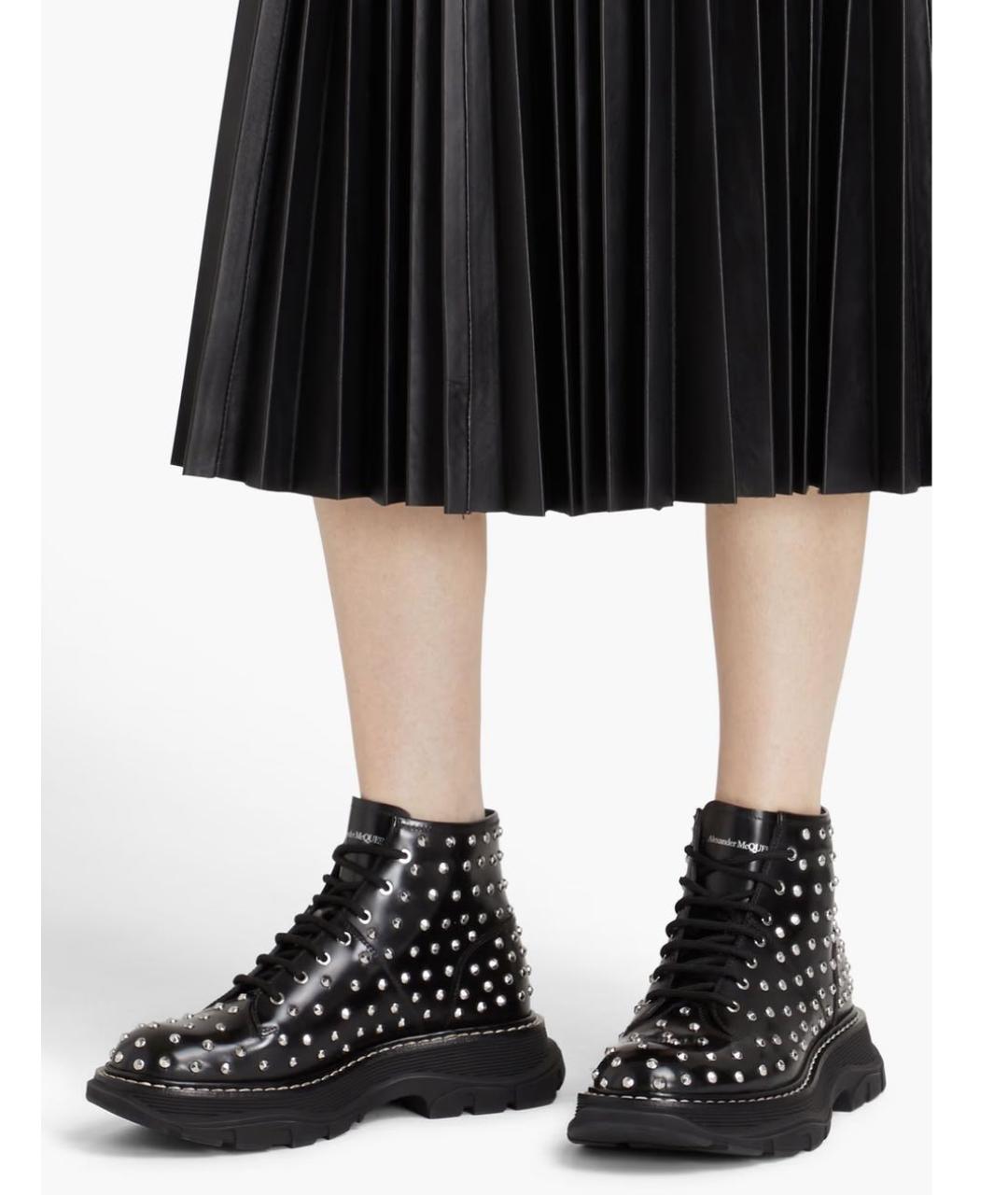 ALEXANDER MCQUEEN Черные кожаные ботинки, фото 5