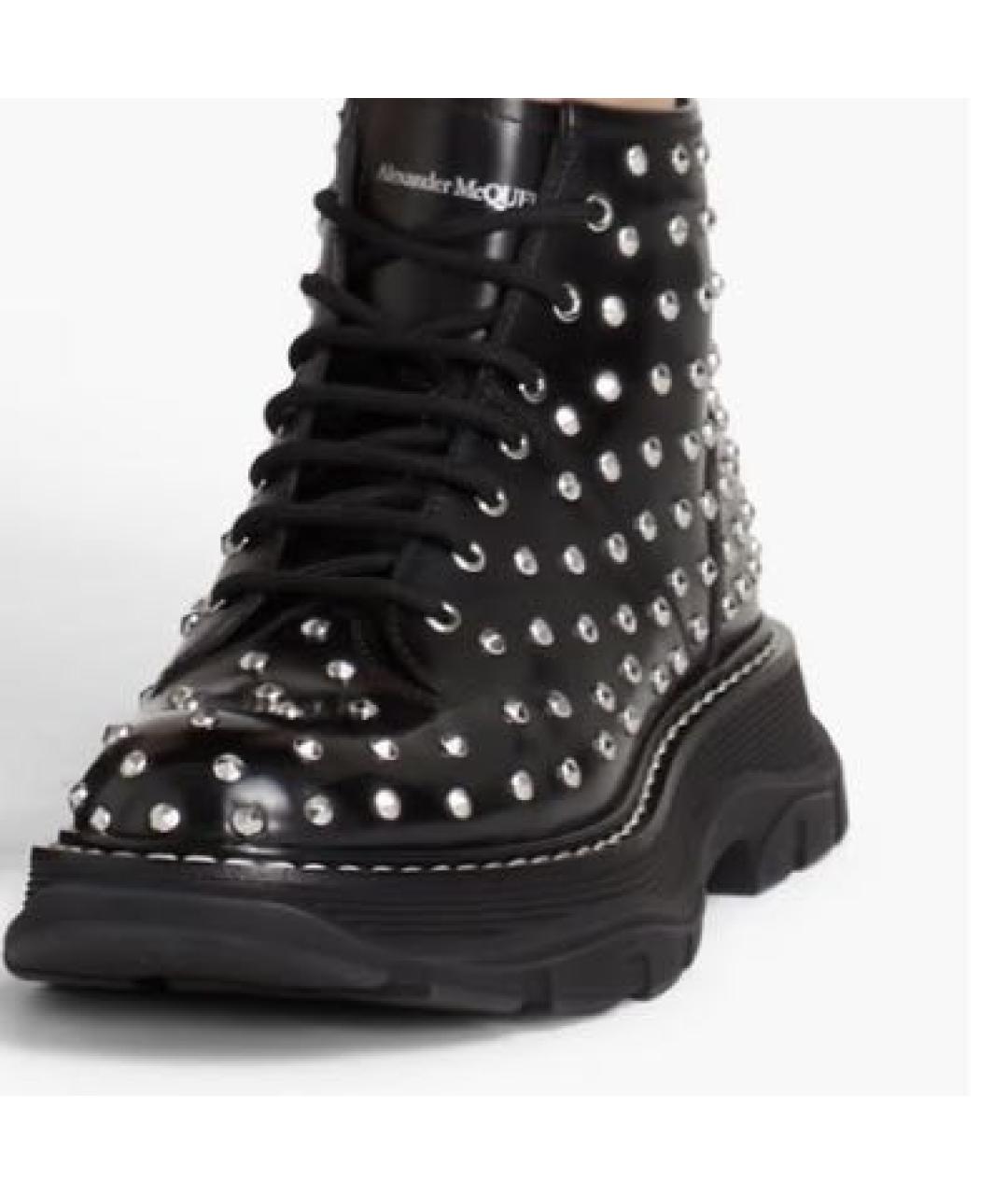 ALEXANDER MCQUEEN Черные кожаные ботинки, фото 6