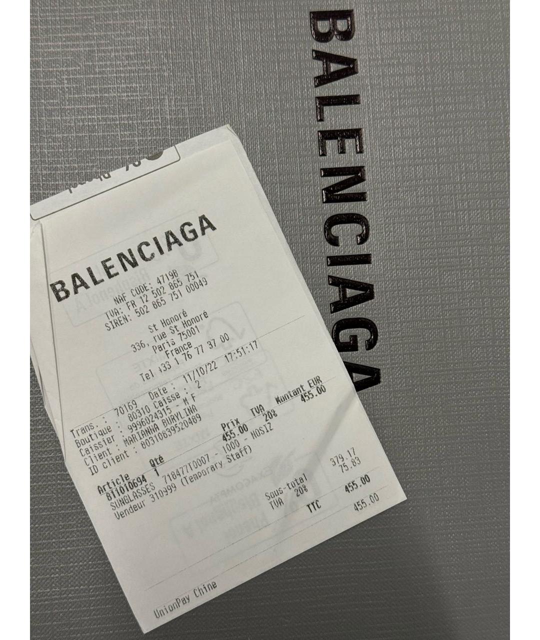 BALENCIAGA Черные пластиковые солнцезащитные очки, фото 4