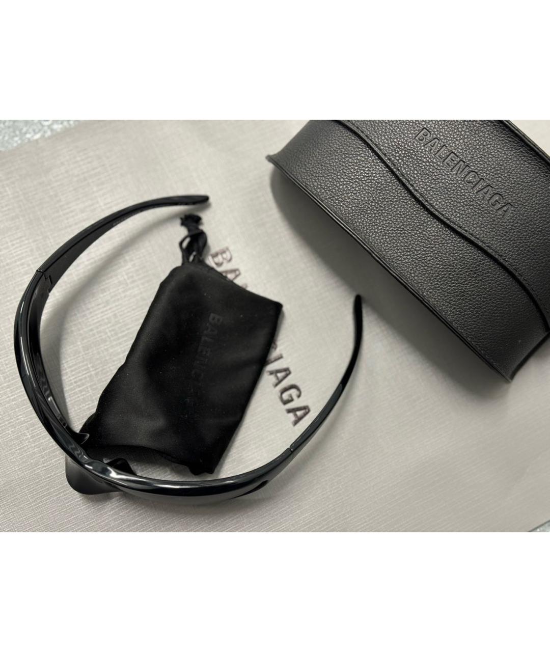 BALENCIAGA Черные пластиковые солнцезащитные очки, фото 5