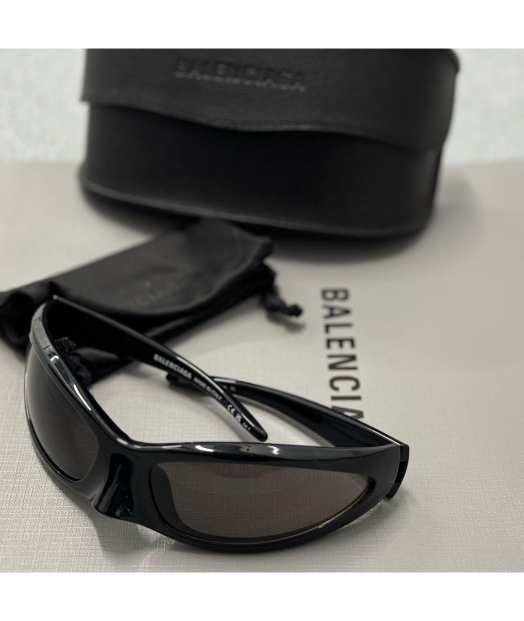 BALENCIAGA Черные пластиковые солнцезащитные очки, фото 3