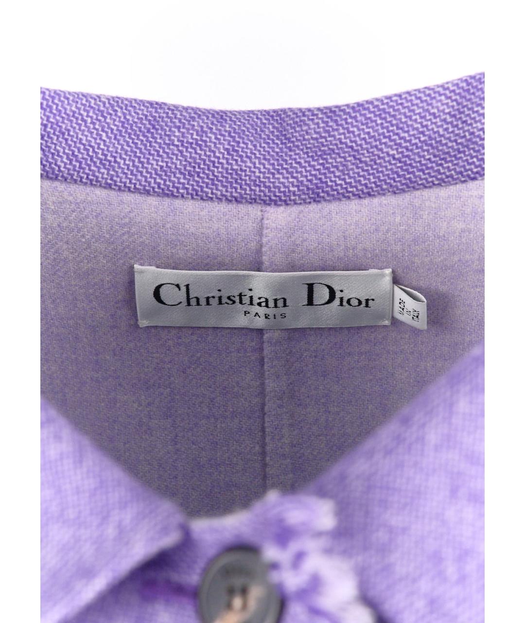 CHRISTIAN DIOR Фиолетовое шерстяное повседневное платье, фото 3