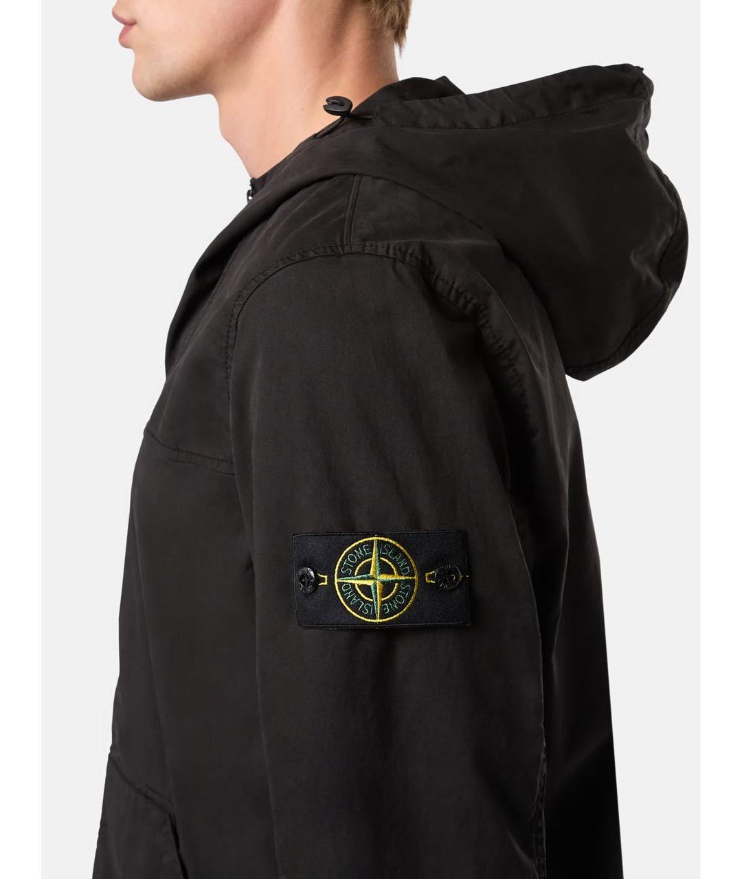 STONE ISLAND Черная хлопковая куртка, фото 3