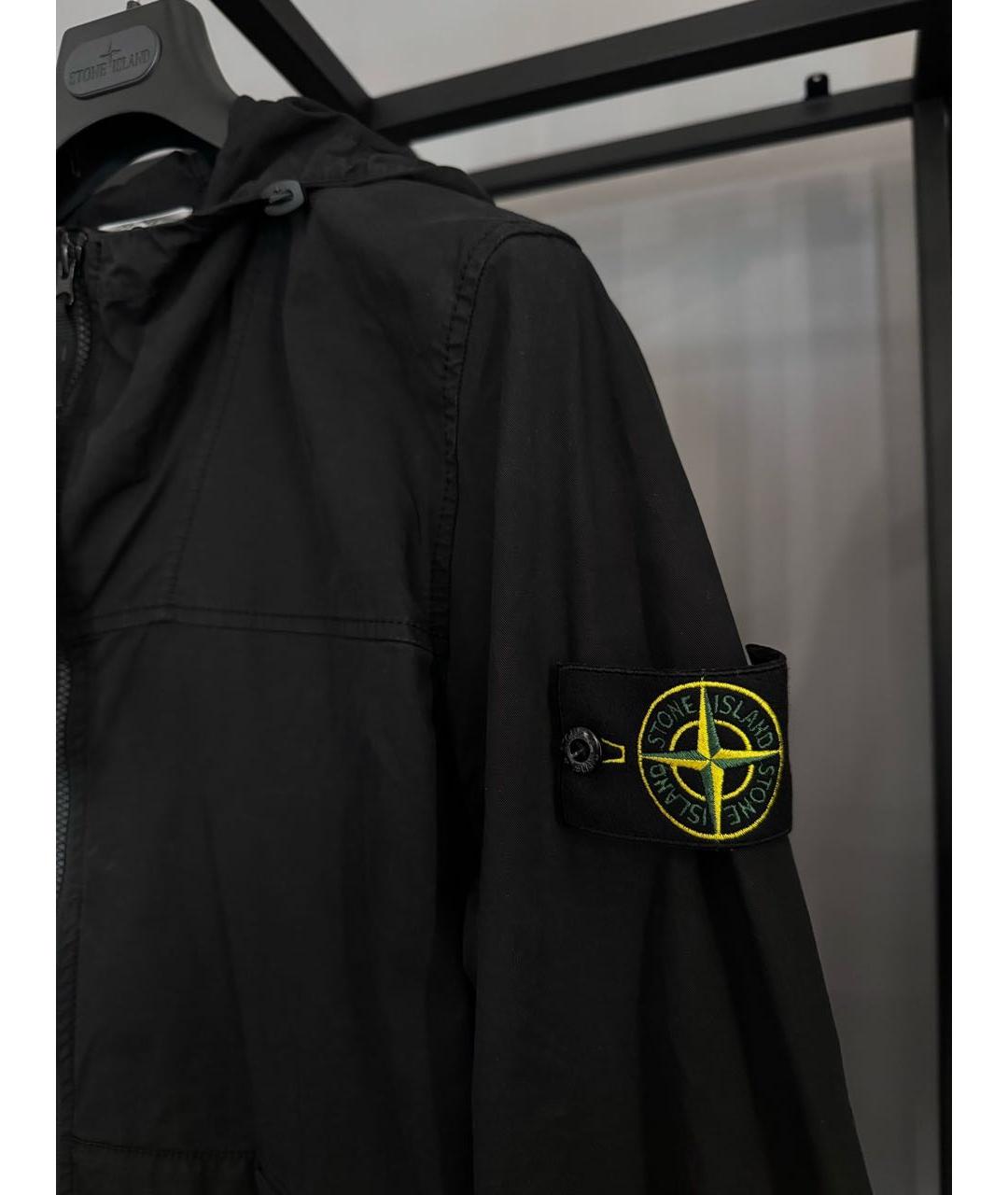 STONE ISLAND Черная хлопковая куртка, фото 7