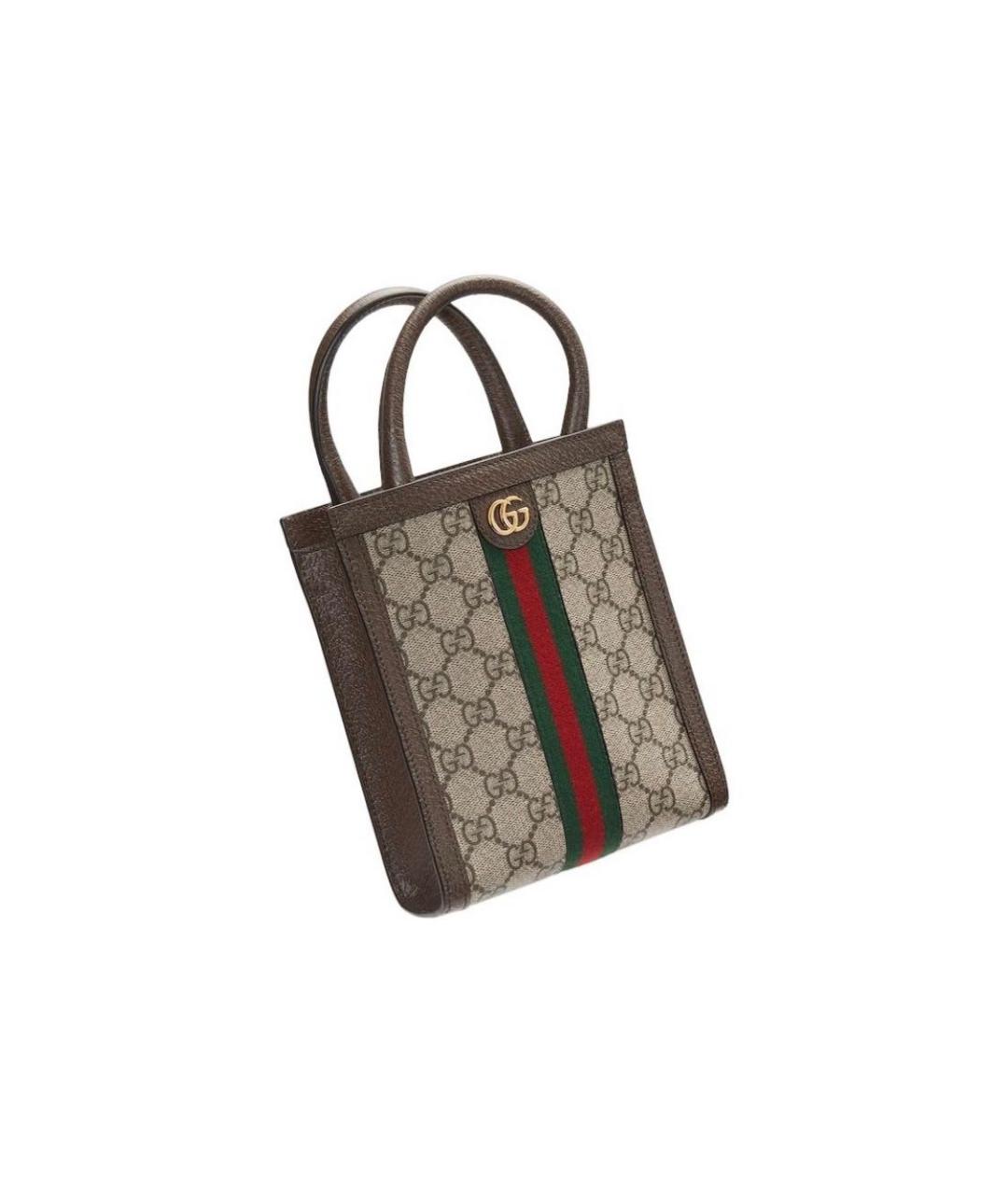 GUCCI Коричневая тканевая сумка через плечо, фото 3