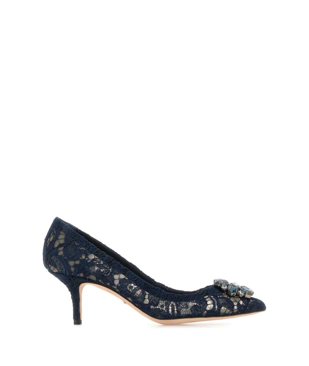 DOLCE&GABBANA Синие текстильные туфли, фото 1