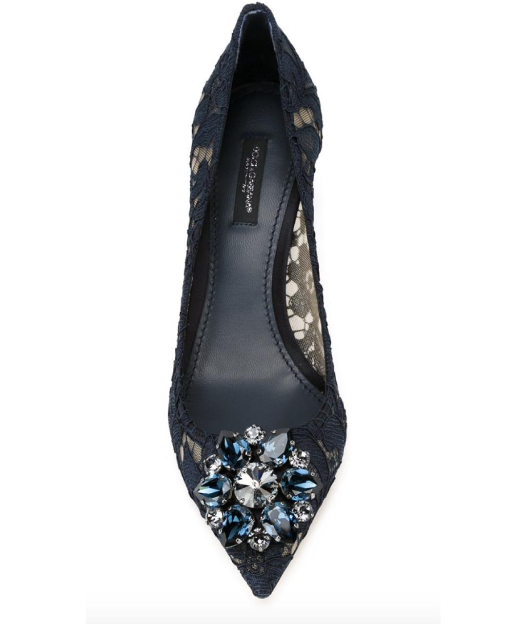 DOLCE&GABBANA Синие текстильные туфли, фото 3