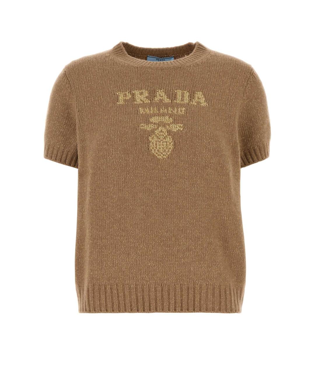 PRADA Коричневый шерстяной джемпер / свитер, фото 1