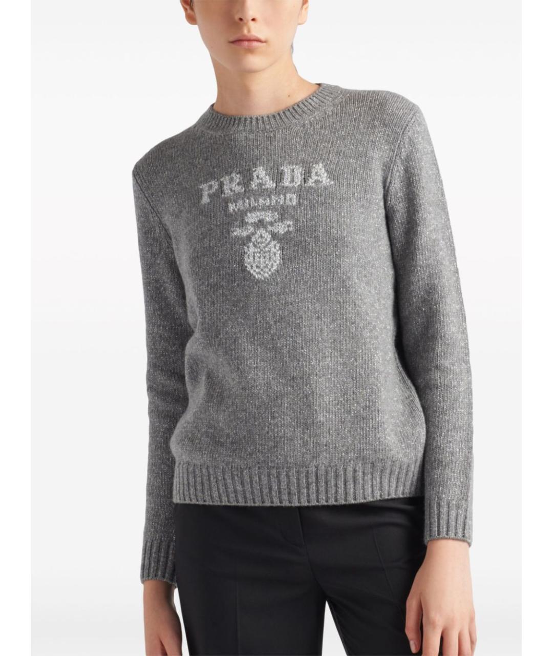 PRADA Серый кашемировый джемпер / свитер, фото 3