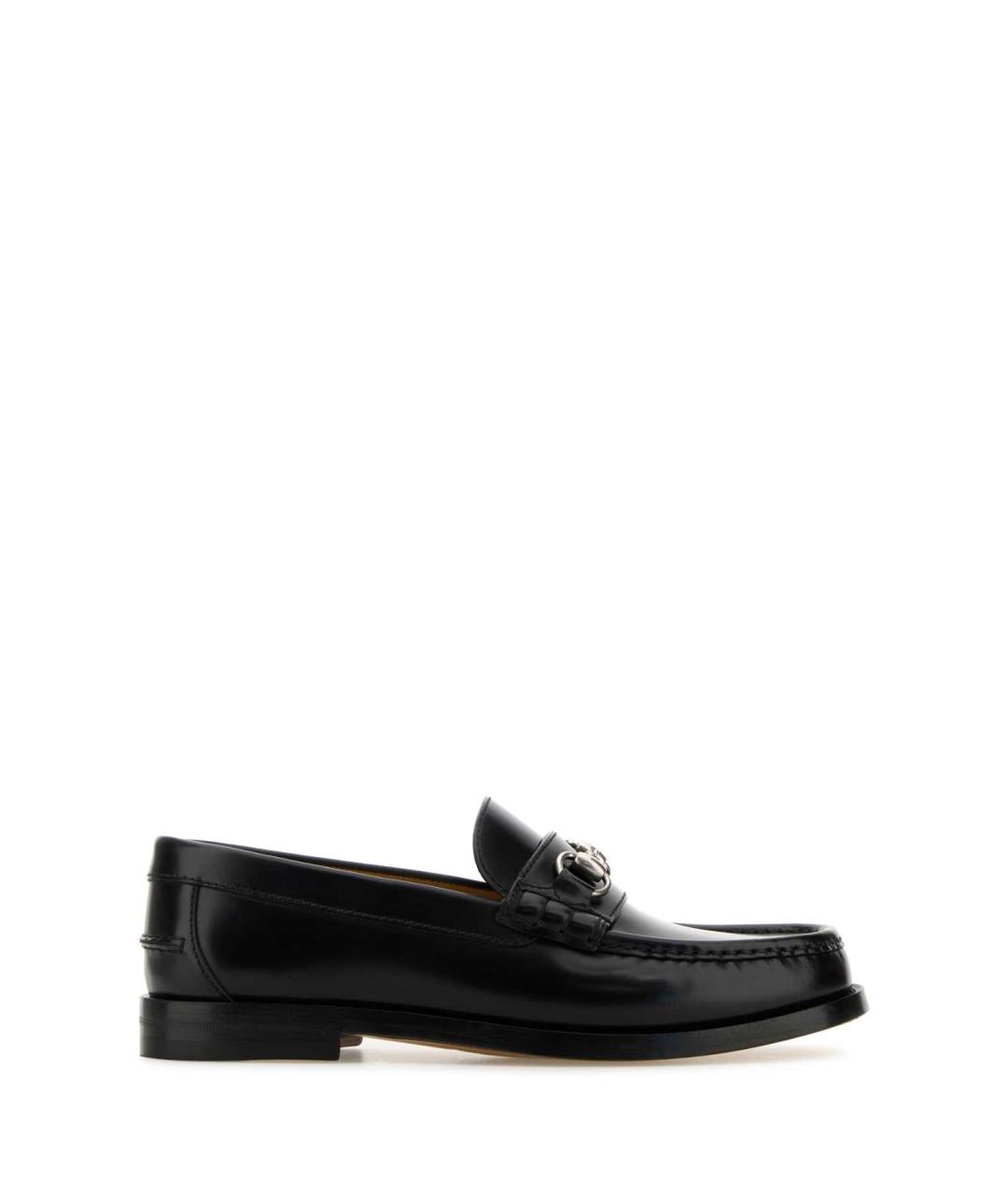 GUCCI Черные кожаные лоферы, фото 1