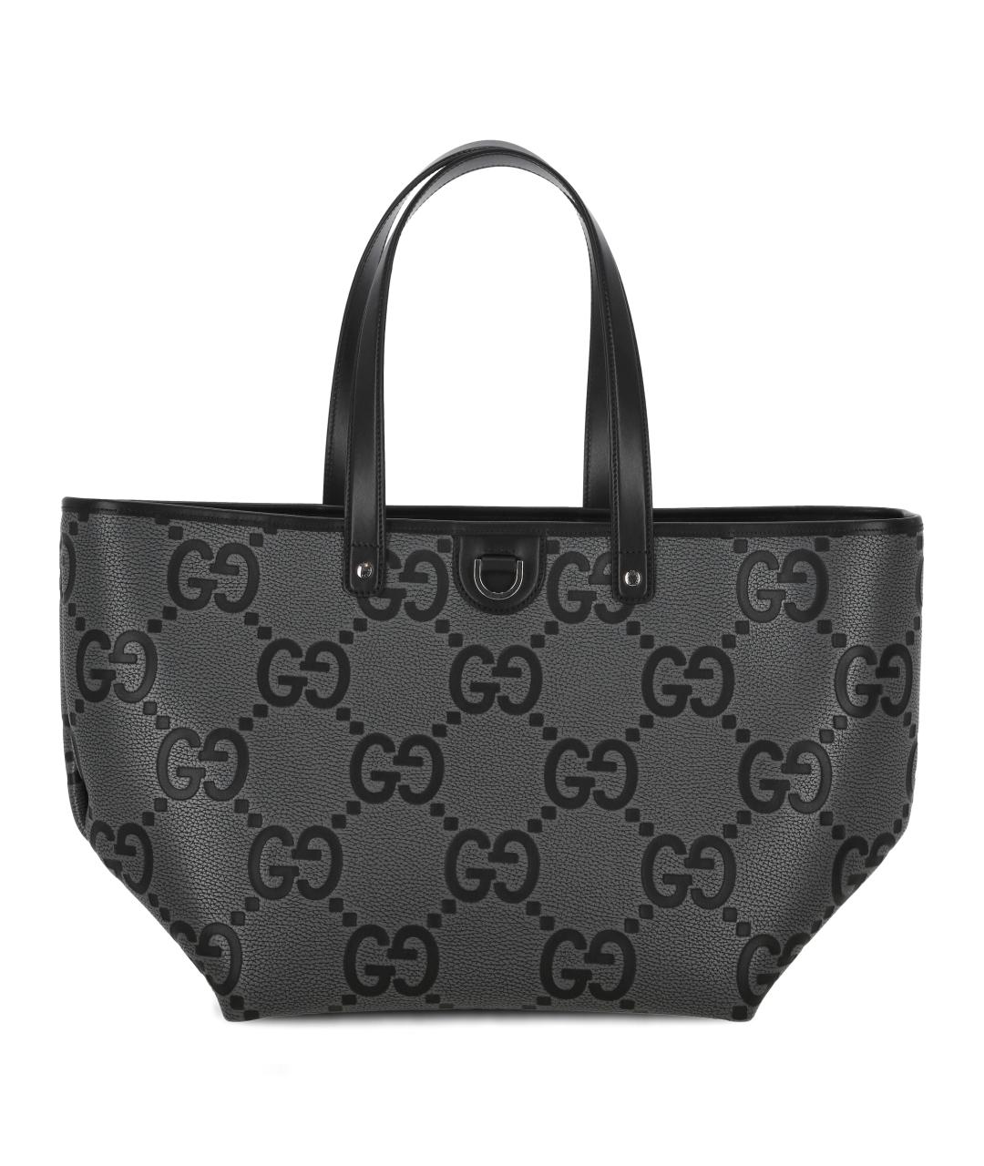 GUCCI Серая кожаная сумка тоут, фото 1