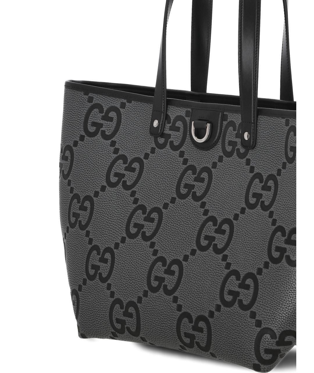 GUCCI Серая кожаная сумка тоут, фото 4