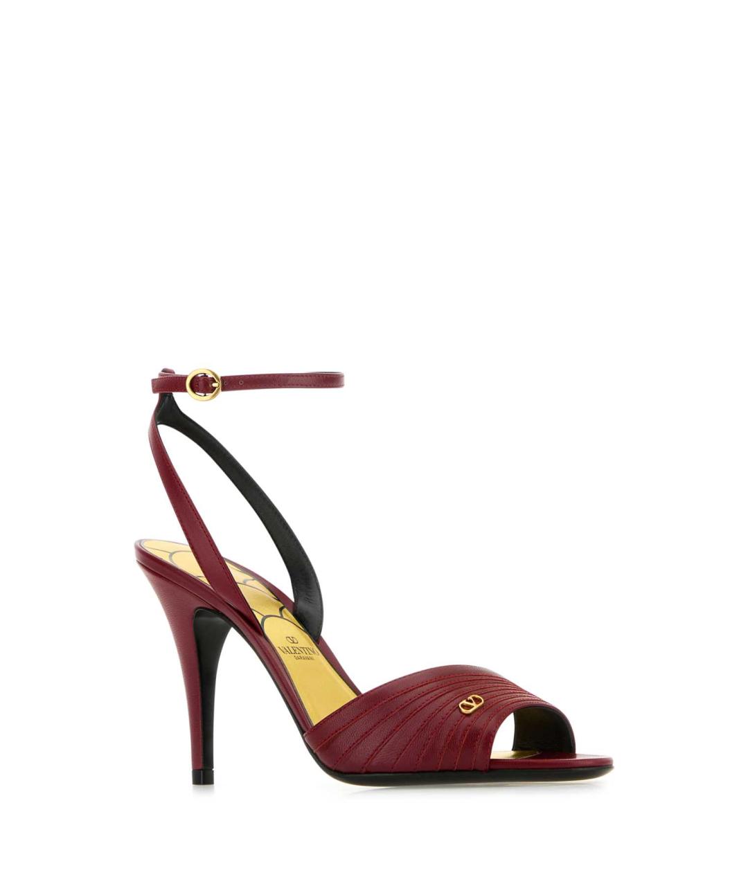 VALENTINO Красные кожаные босоножки, фото 2