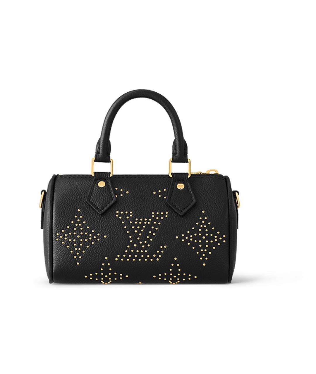 LOUIS VUITTON Черная кожаная сумка через плечо, фото 3