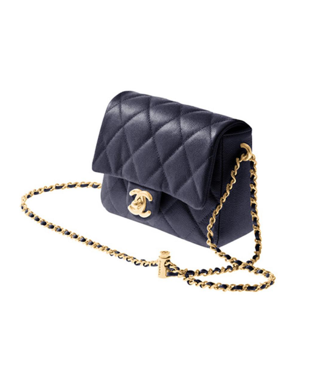 CHANEL Темно-синяя сумка через плечо, фото 3