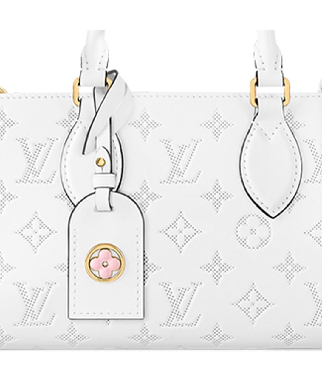 LOUIS VUITTON Белая кожаная сумка через плечо, фото 4