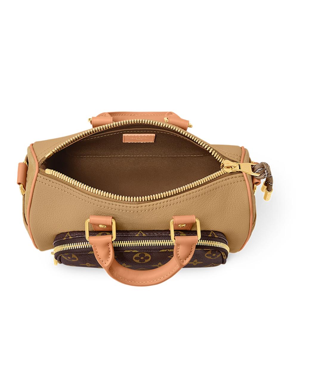 LOUIS VUITTON Коричневая кожаная сумка через плечо, фото 3