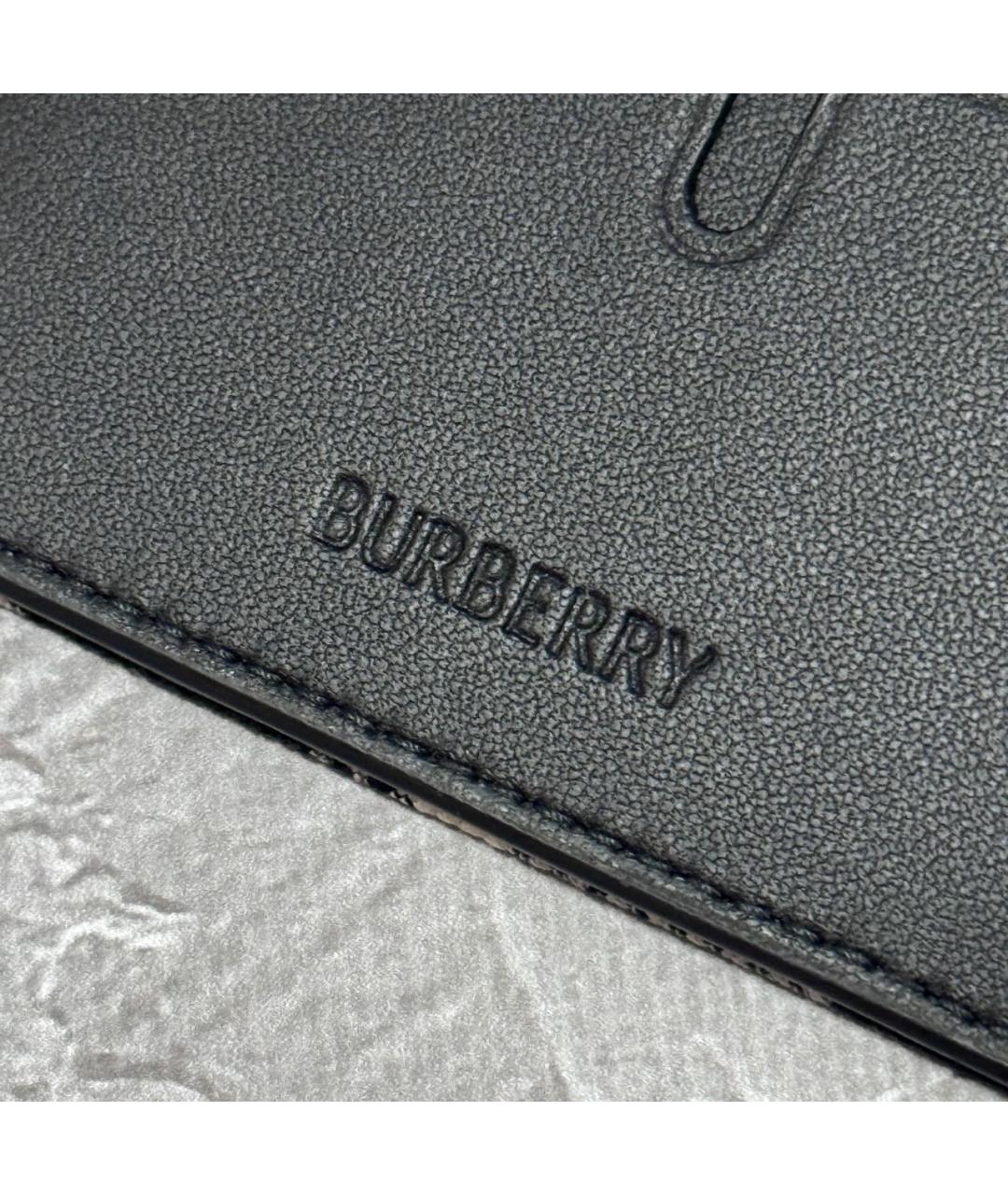 BURBERRY Черный кожаный кошелек, фото 6