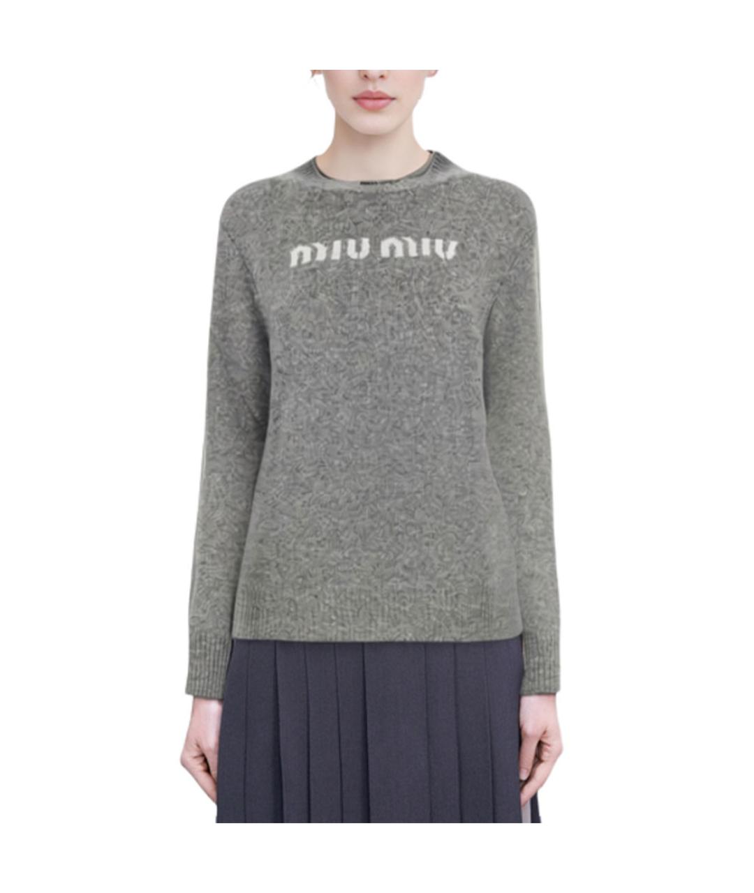 MIU MIU Серый кашемировый джемпер / свитер, фото 4