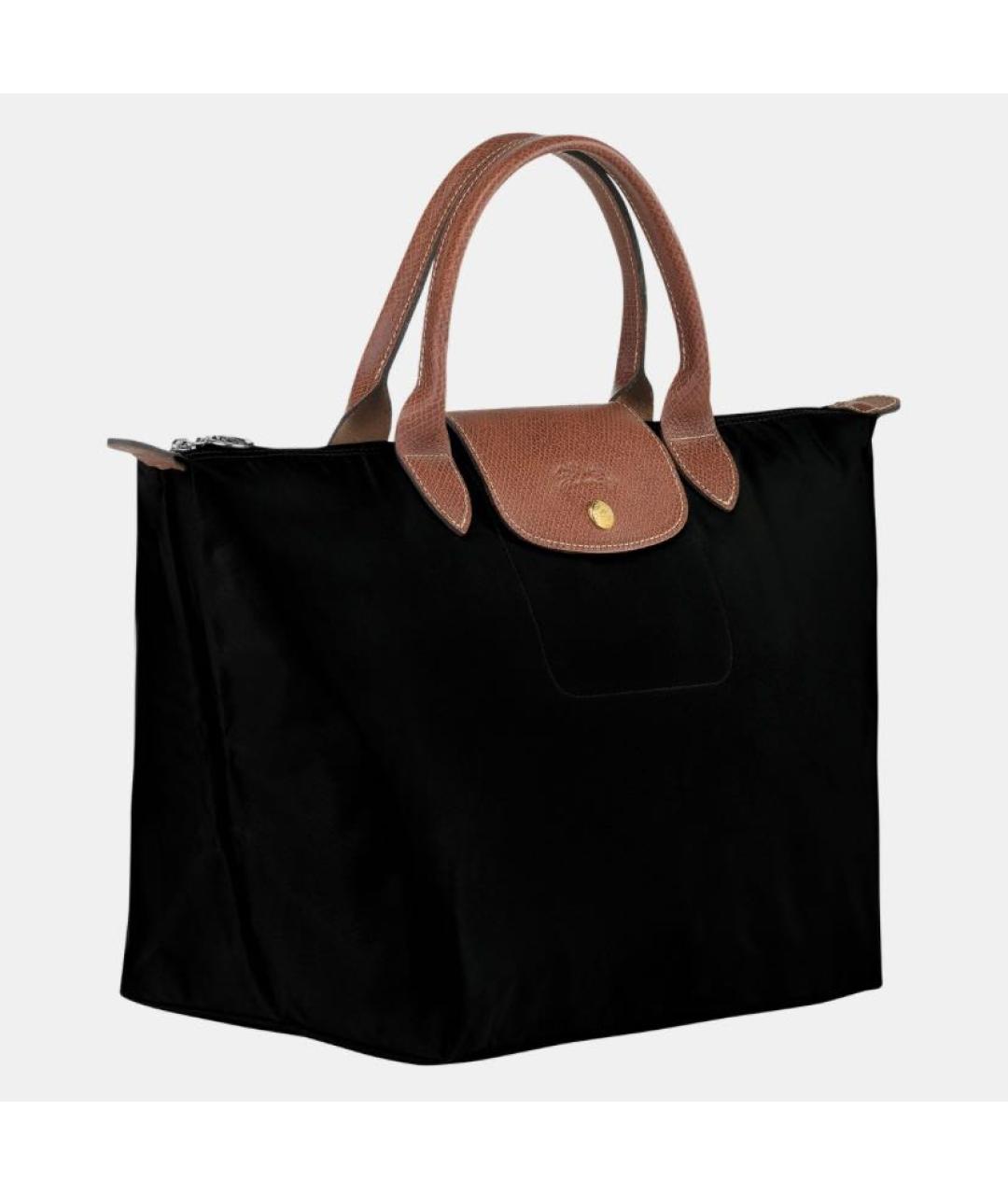 LONGCHAMP Черная тканевая сумка тоут, фото 3