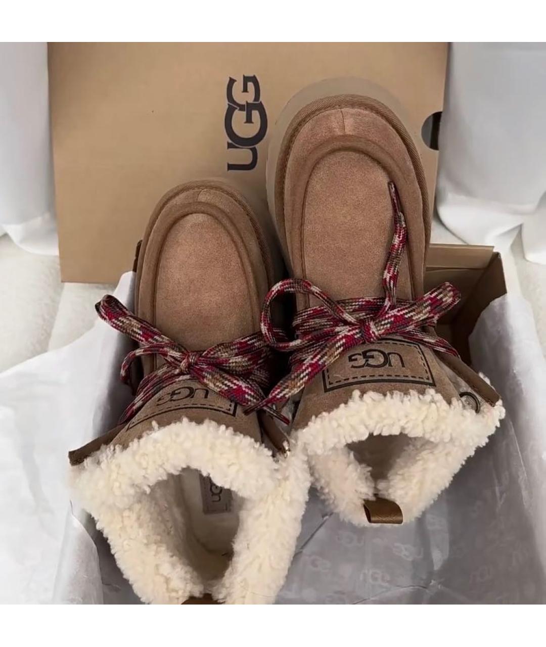 UGG AUSTRALIA Бежевые замшевые ботинки, фото 6