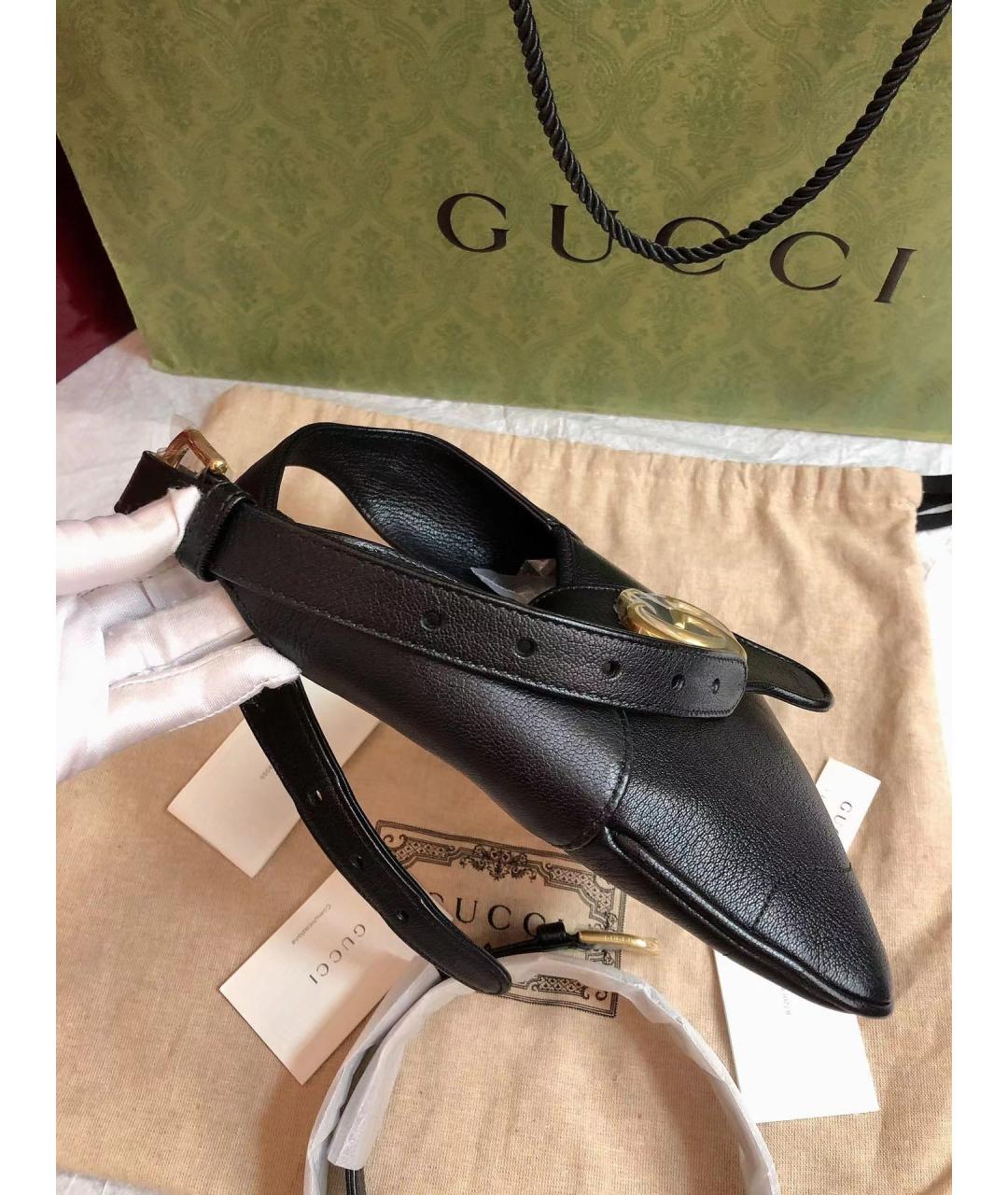 GUCCI Черная кожаная сумка через плечо, фото 3