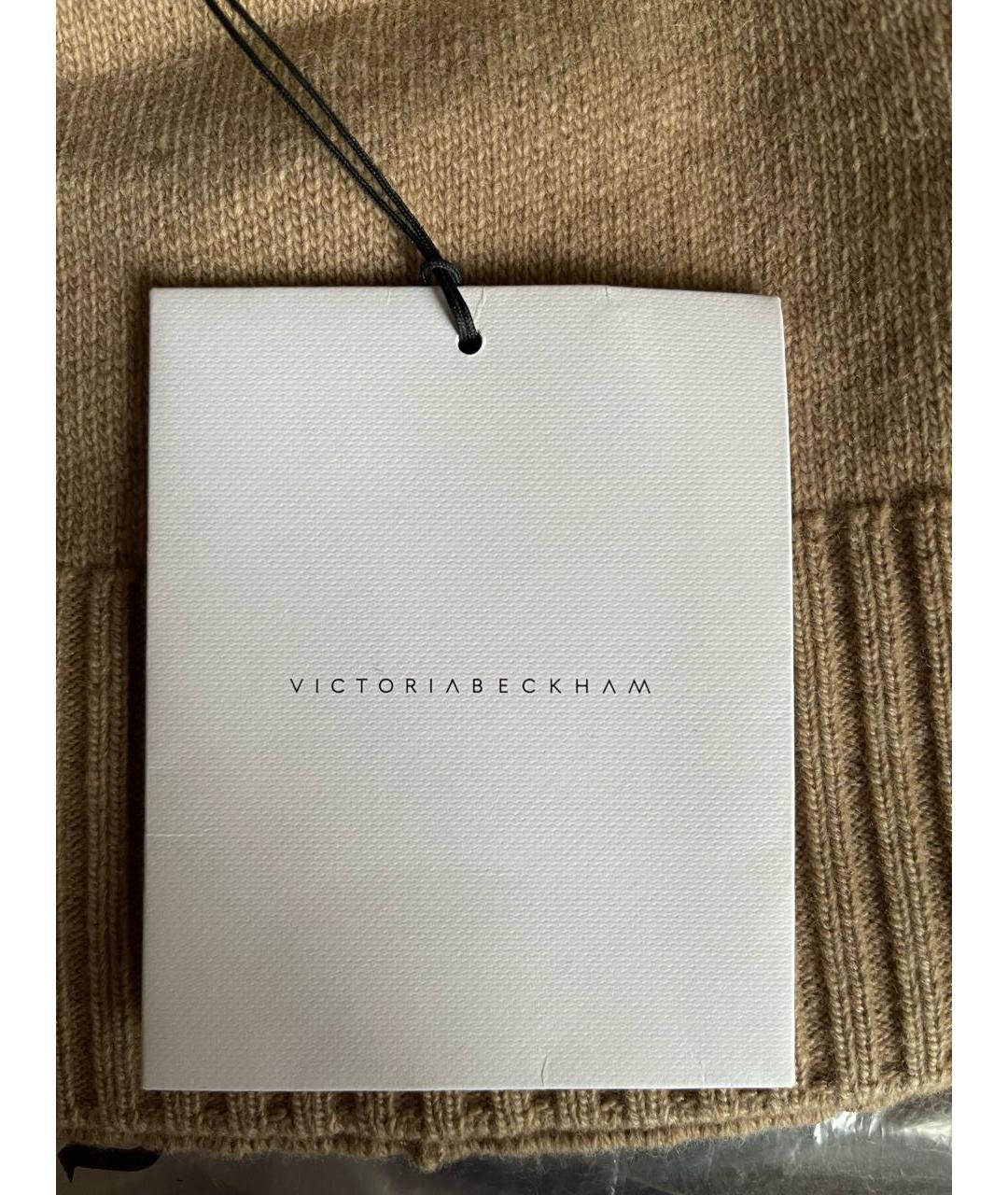 VICTORIA BECKHAM Бежевая кашемировая шапка, фото 5