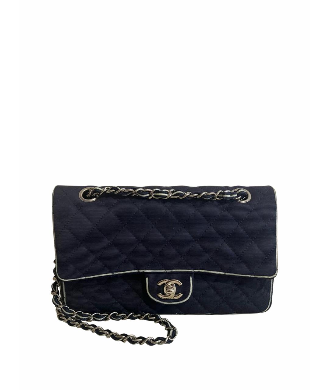 CHANEL Темно-синяя тканевая сумка через плечо, фото 1