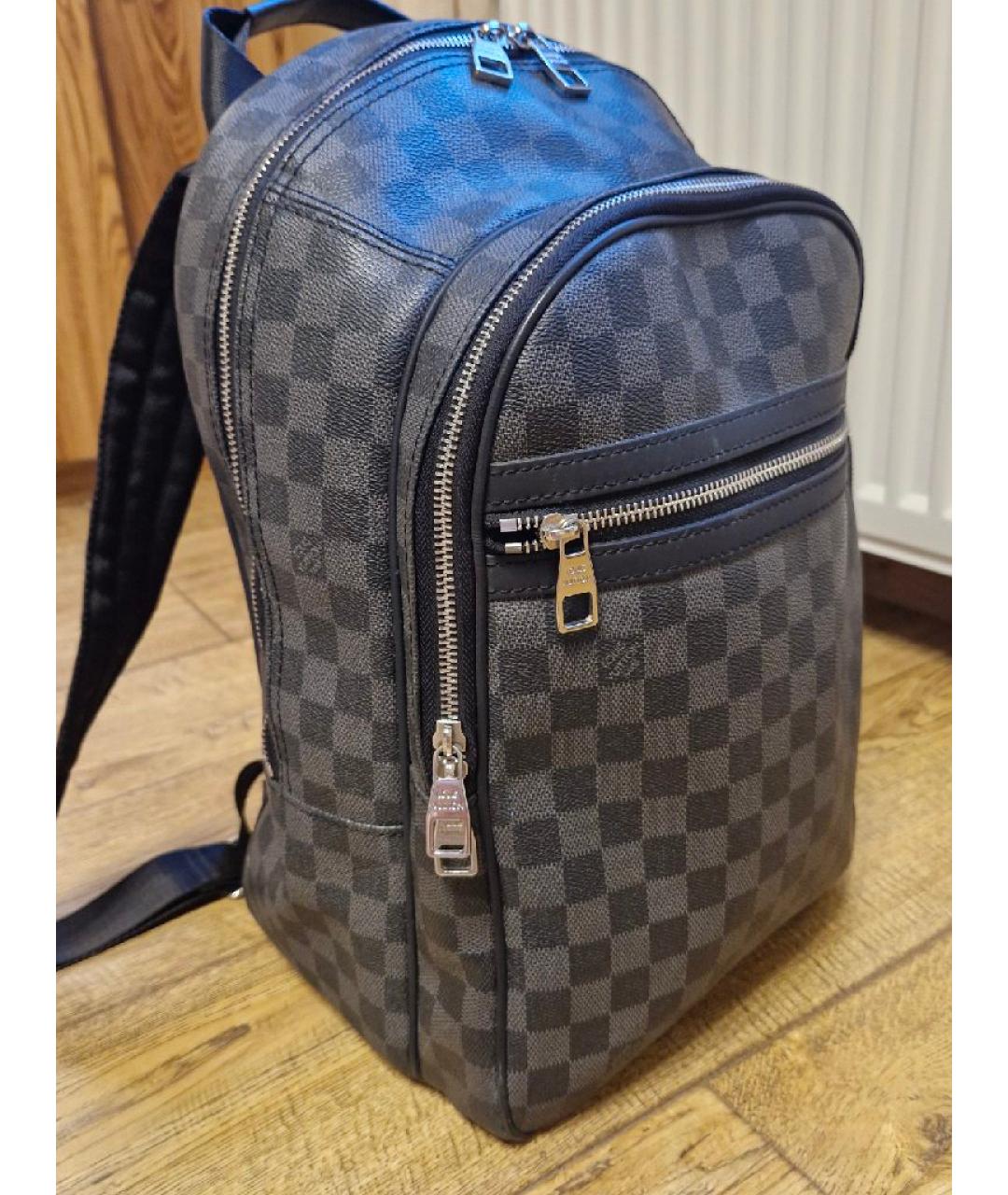 LOUIS VUITTON Антрацитовый рюкзак из искусственной кожи, фото 2