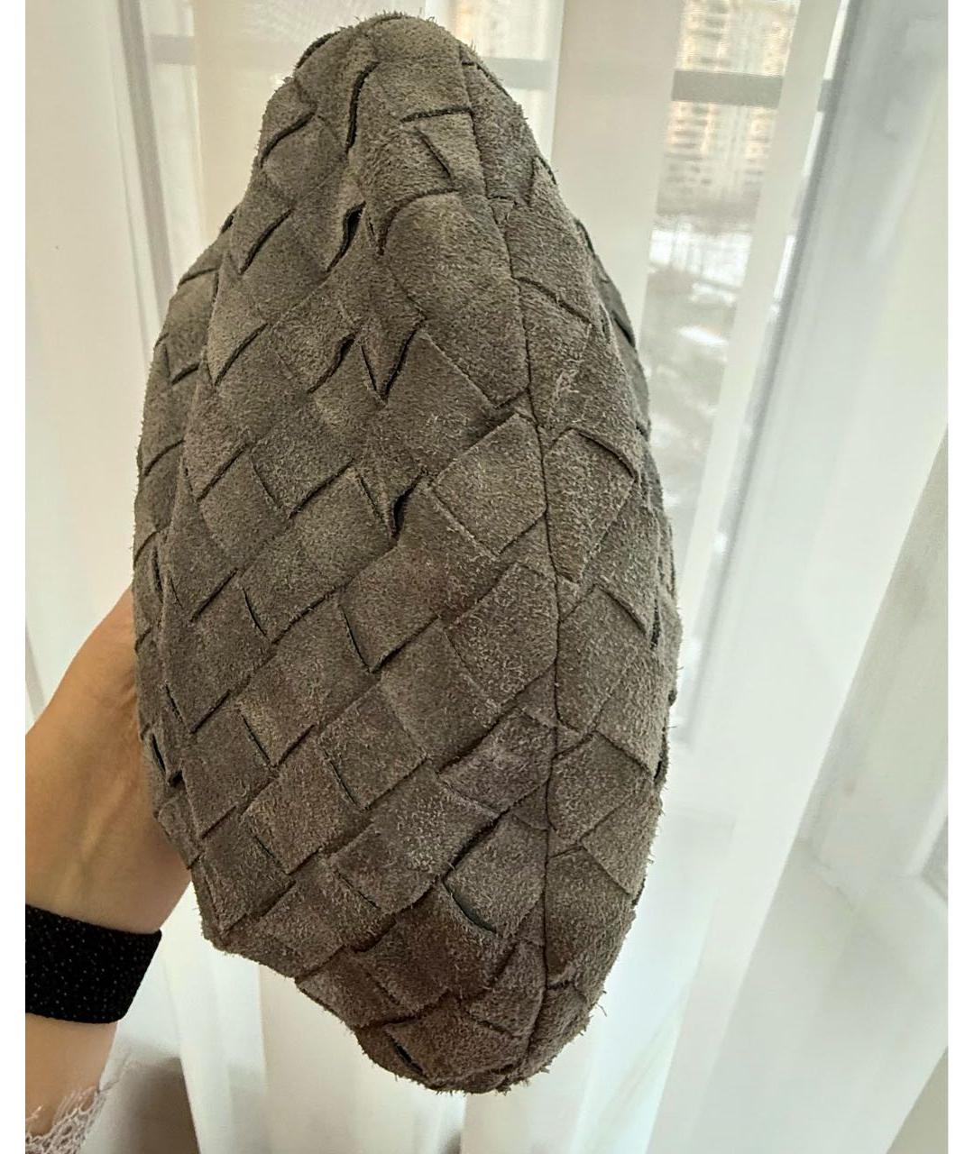 BOTTEGA VENETA Серая замшевая сумка с короткими ручками, фото 2