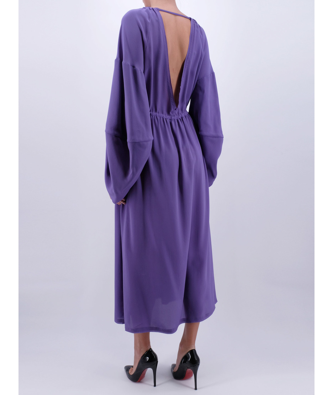 FENDI Фиолетовое шелковое повседневное платье, фото 3