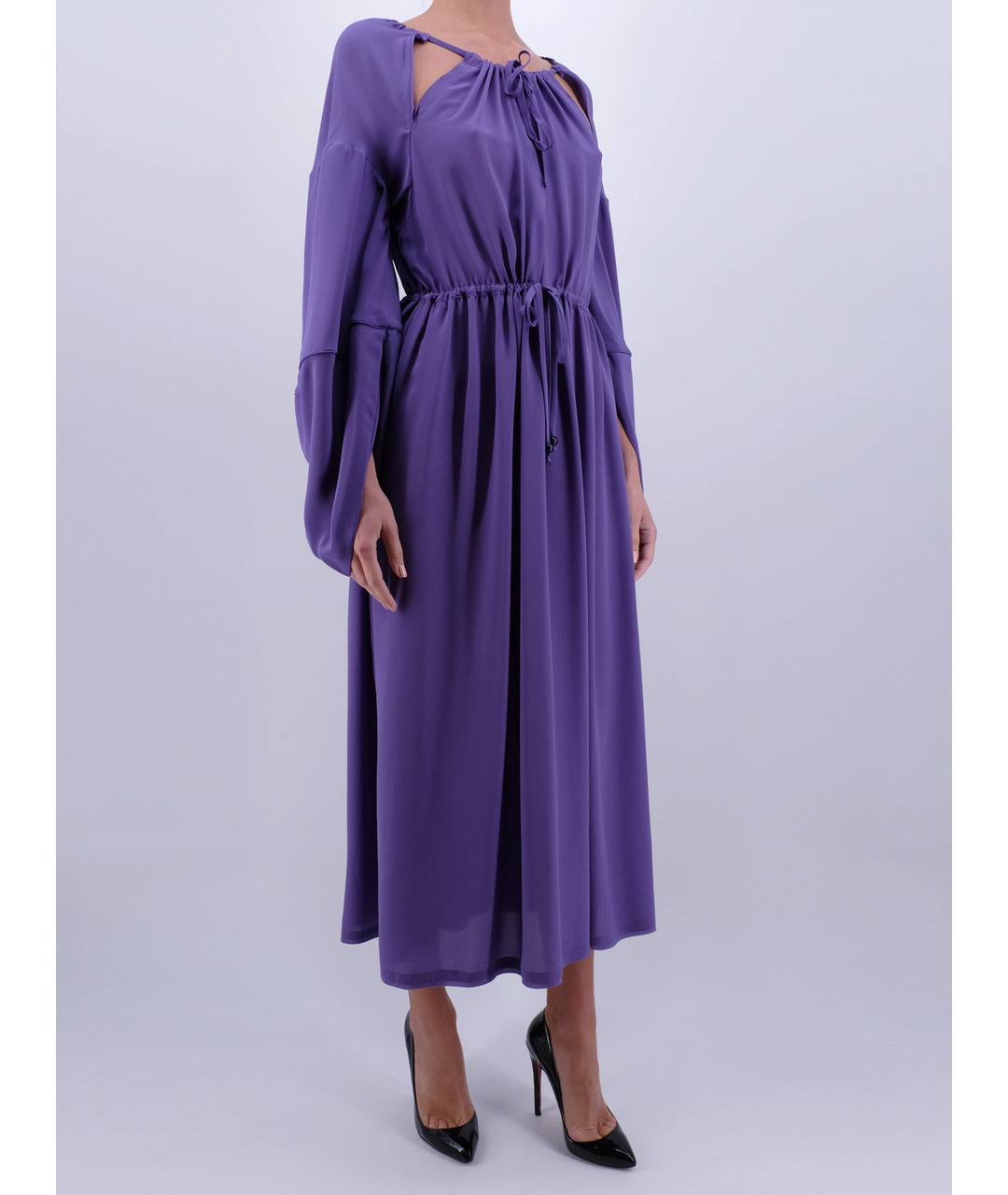 FENDI Фиолетовое шелковое повседневное платье, фото 2