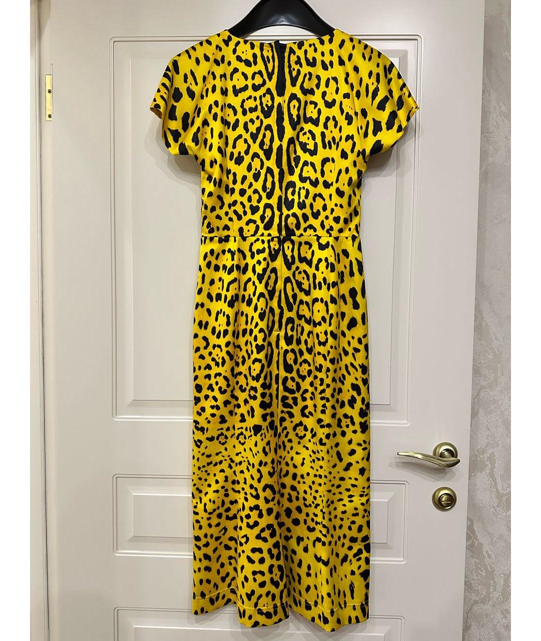 DOLCE&GABBANA Желтое полиэстеровое коктейльное платье, фото 2