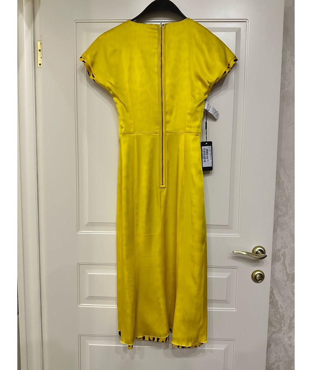 DOLCE&GABBANA Желтое полиэстеровое коктейльное платье, фото 8