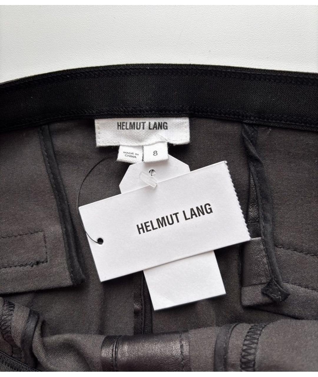 HELMUT LANG Черные кожаные леггинсы и велосипедки, фото 6