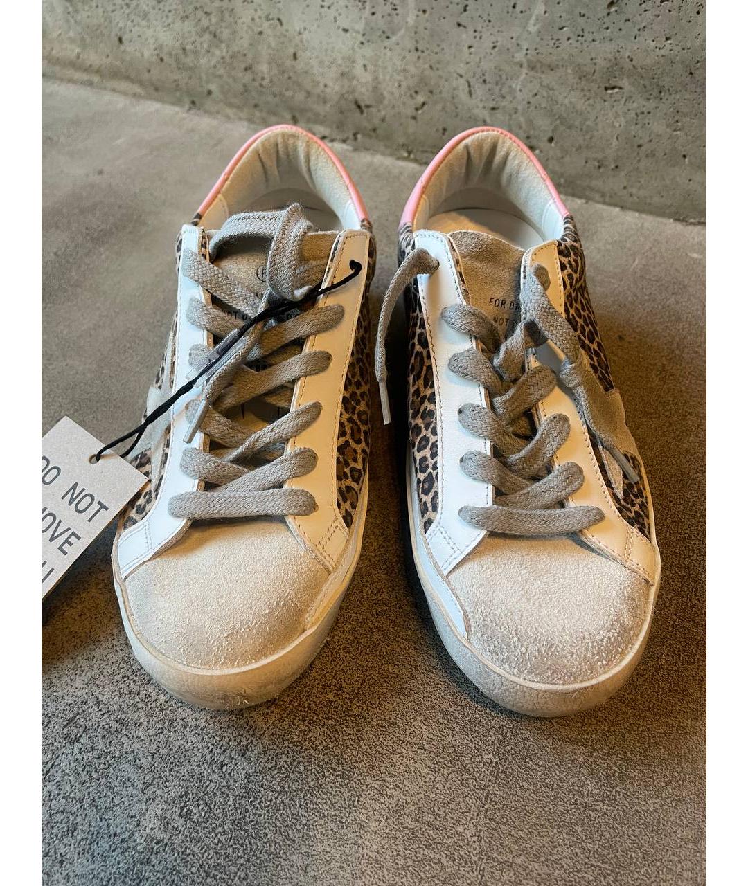 GOLDEN GOOSE DELUXE BRAND Розовые кожаные кроссовки, фото 2