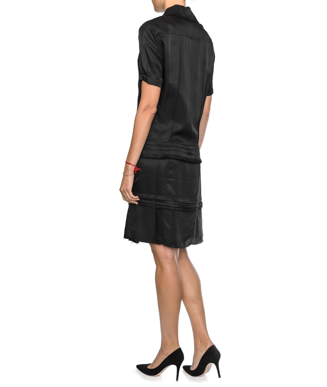 CELINE PRE-OWNED Черное шелковое повседневное платье, фото 3